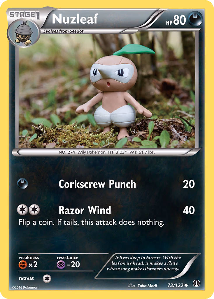 Nuzleaf Pokemon card (72/122, BREAKpoint)