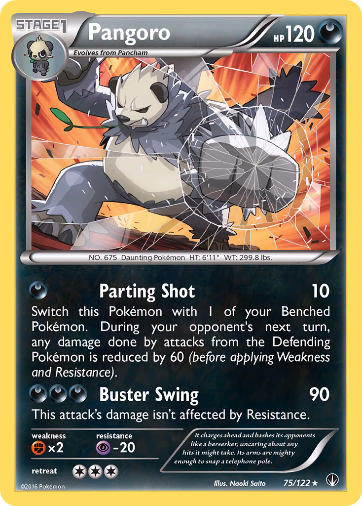 Pangoro Pokemon card (75/122, BREAKpoint)