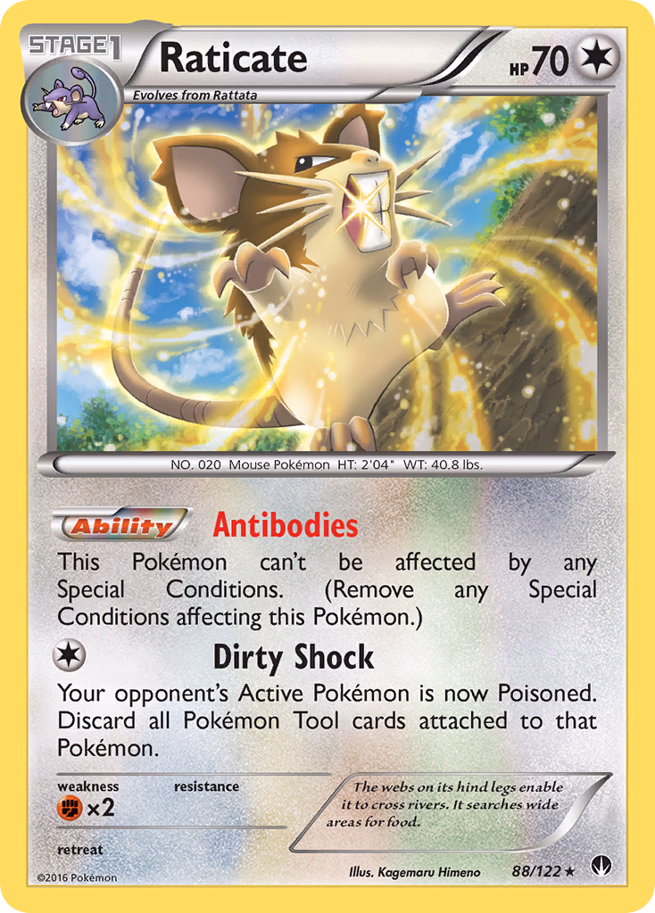 Raticate Pokemon card (88/122, BREAKpoint)