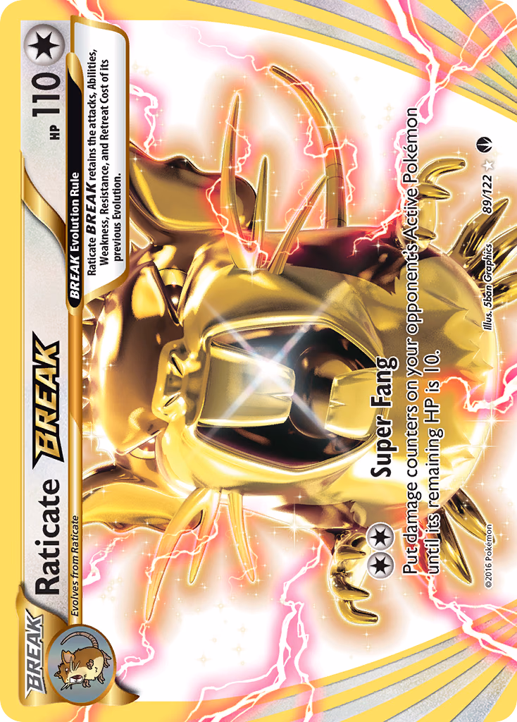 Raticate BREAK Pokemon card (89/122, BREAKpoint)