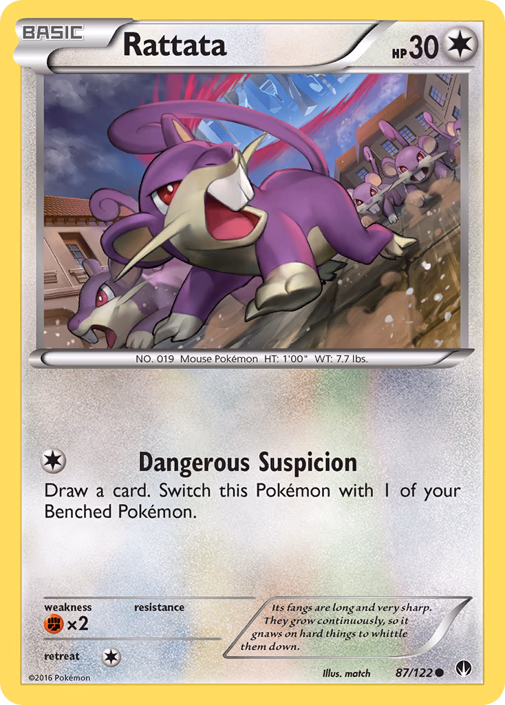 Rattata Pokemon card (87/122, BREAKpoint)