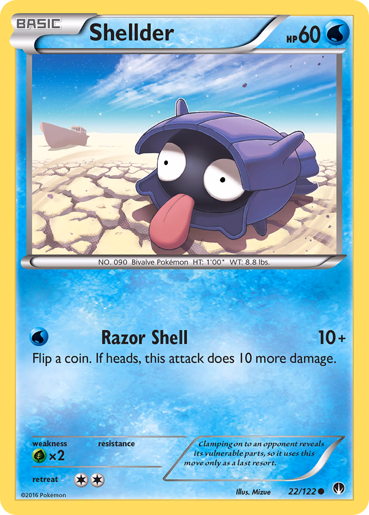 Shellder Pokemon card (22/122, BREAKpoint)