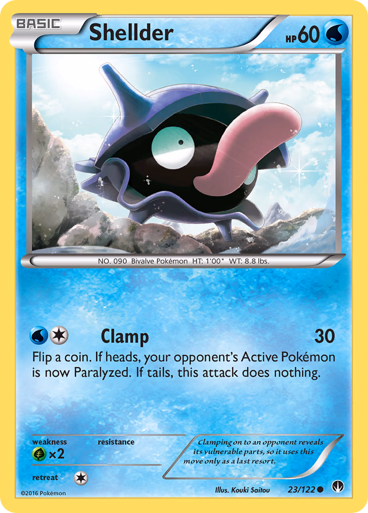 Shellder Pokemon card (23/122, BREAKpoint)