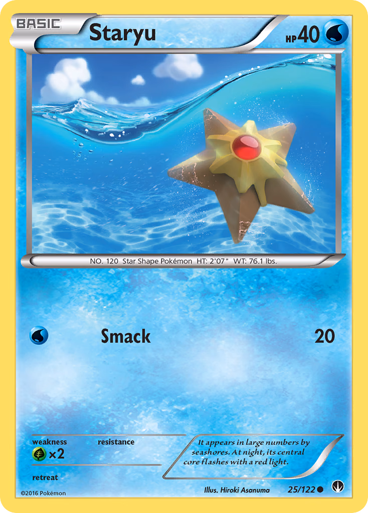 Staryu Pokemon card (25/122, BREAKpoint)