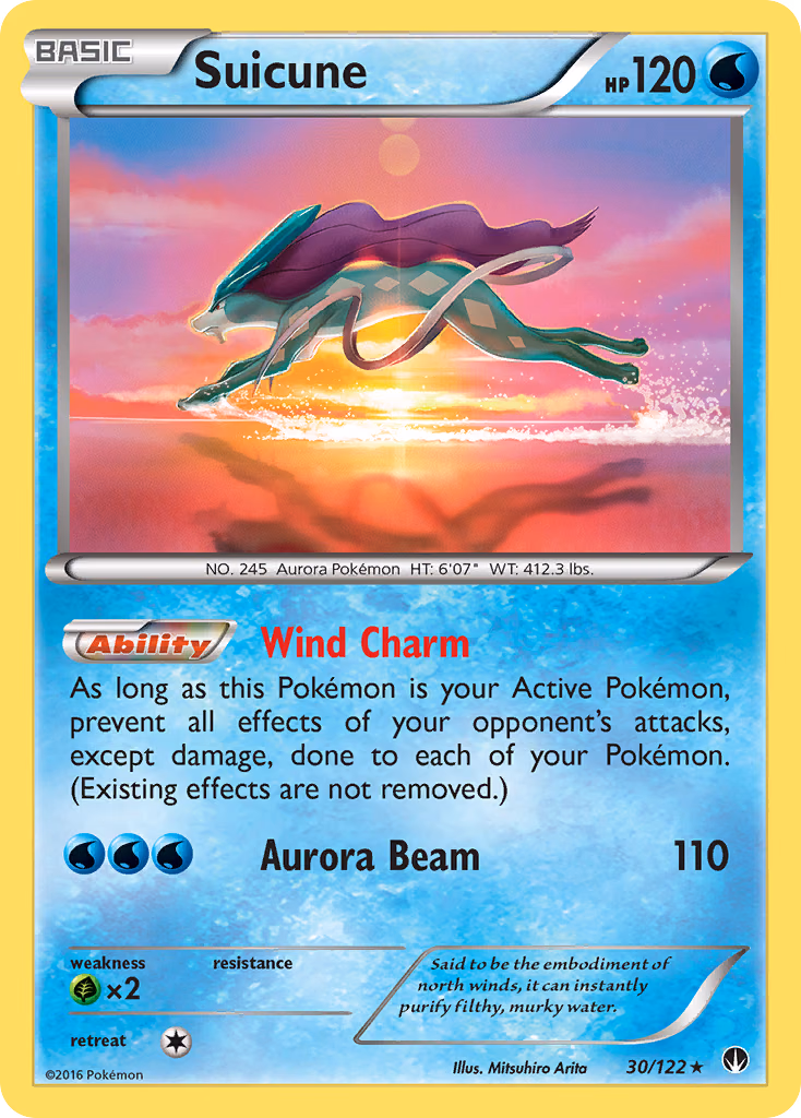 Suicune Pokemon card (30/122, BREAKpoint)