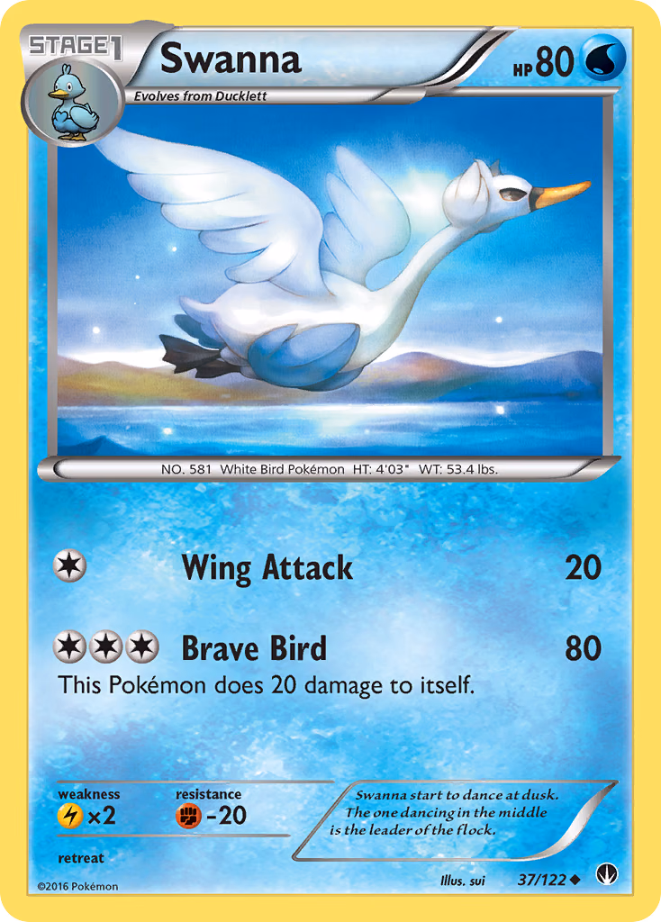 Swanna Pokemon card (37/122, BREAKpoint)