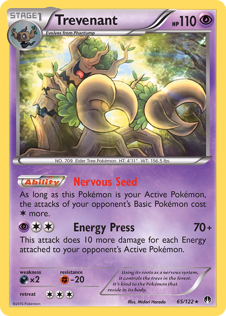 Trevenant Pokemon card (65/122, BREAKpoint)