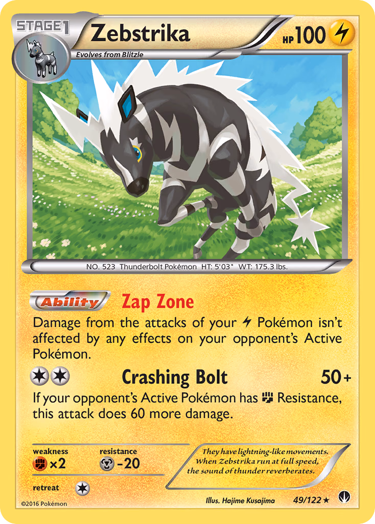 Zebstrika Pokemon card (49/122, BREAKpoint)