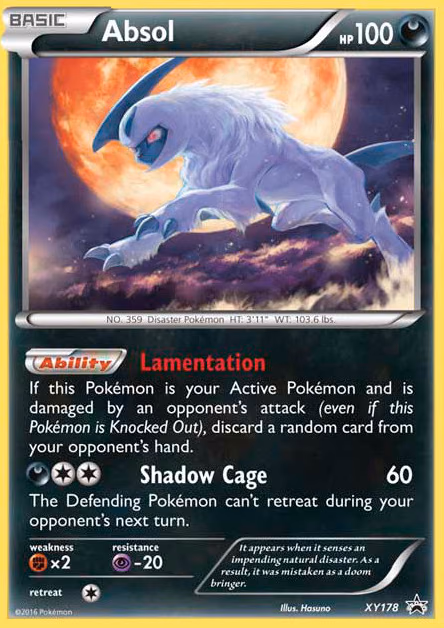 Absol Pokemon card (XY178, XY Black Star Promos)