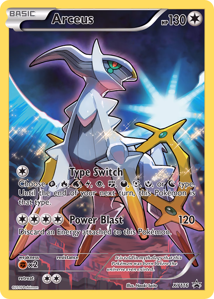 Arceus Pokemon card (XY116, XY Black Star Promos)