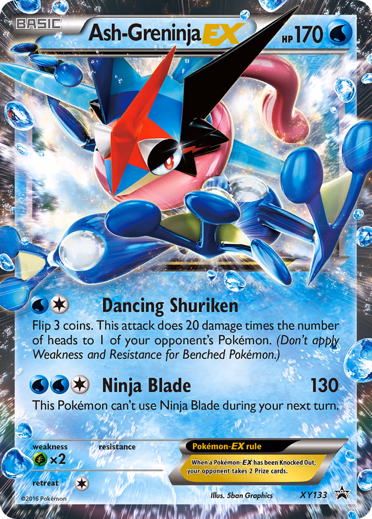 Ash-Greninja-EX Pokemon card (XY133, XY Black Star Promos)