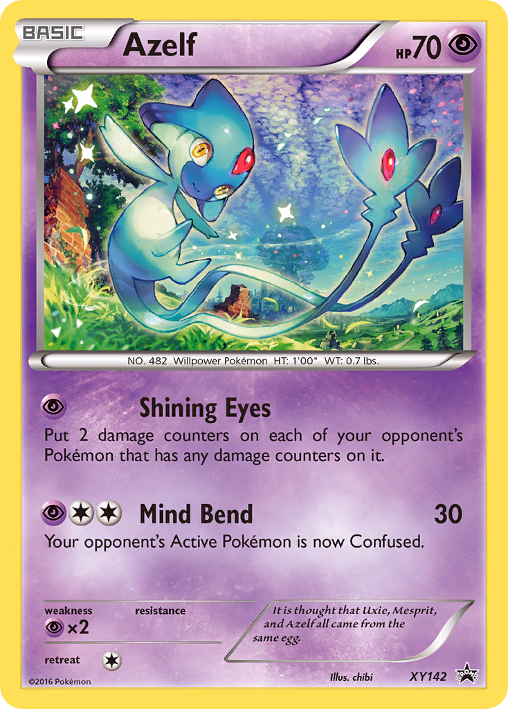 Azelf Pokemon card (XY142, XY Black Star Promos)