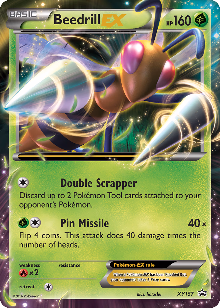 Beedrill-EX Pokemon card (XY157, XY Black Star Promos)