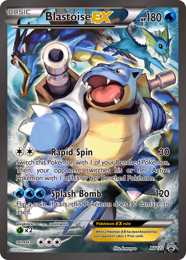 Blastoise-EX Pokemon card (XY122, XY Black Star Promos)