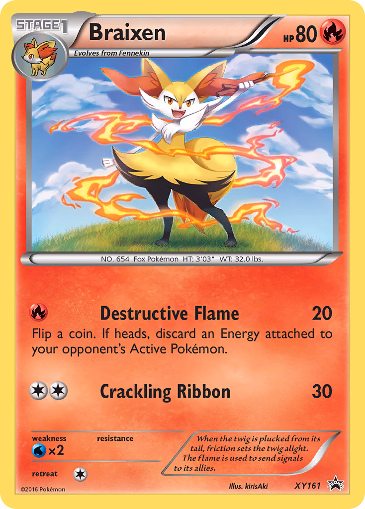 Braixen Pokemon card (XY161, XY Black Star Promos)