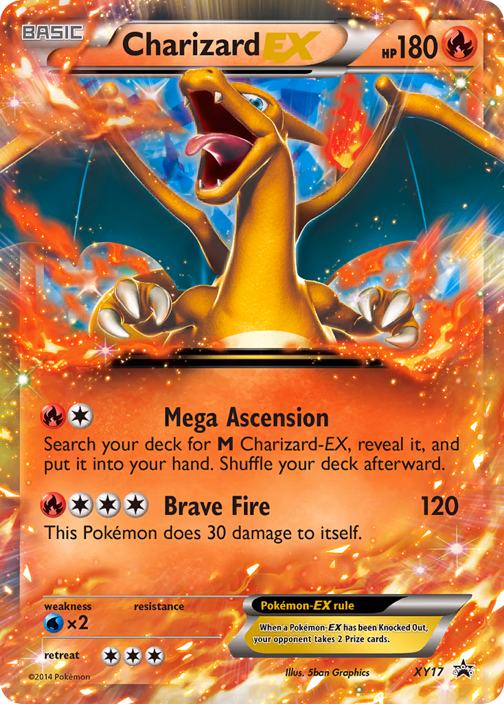 Charizard-EX Pokemon card (XY17, XY Black Star Promos)