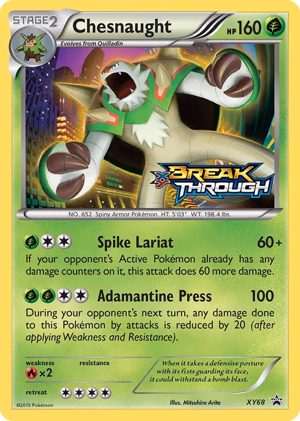 Chesnaught Pokemon card (XY68, XY Black Star Promos)
