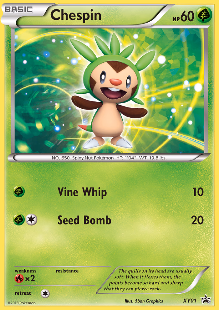 Chespin Pokemon card (XY01, XY Black Star Promos)