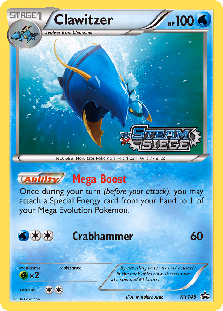 Clawitzer Pokemon card (XY146, XY Black Star Promos)