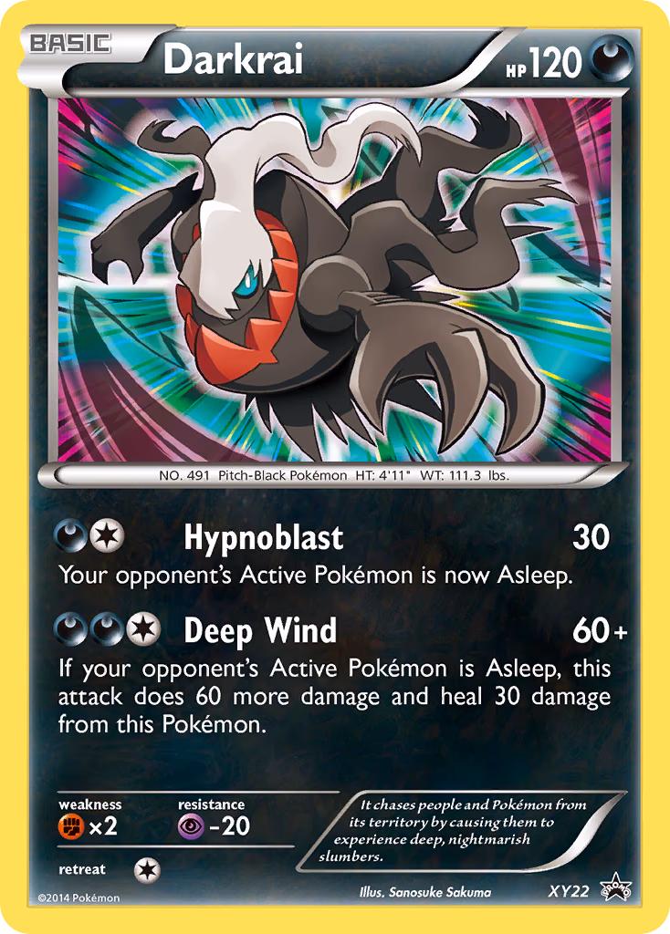 Darkrai Pokemon card (XY22, XY Black Star Promos)
