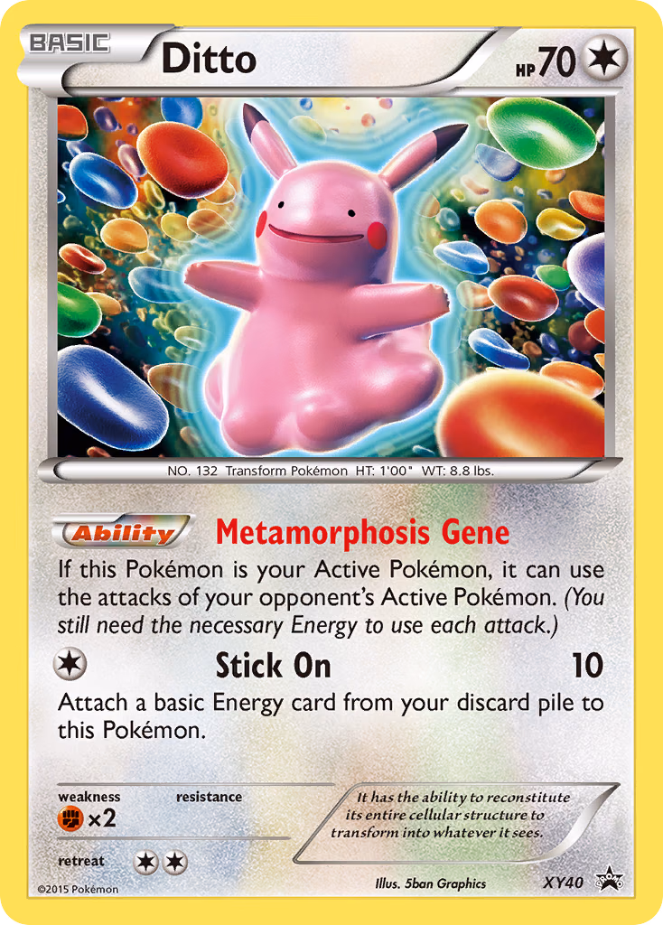 Ditto Pokemon card (XY40, XY Black Star Promos)