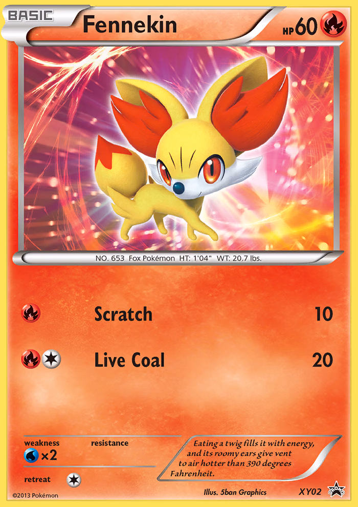 Fennekin Pokemon card (XY02, XY Black Star Promos)