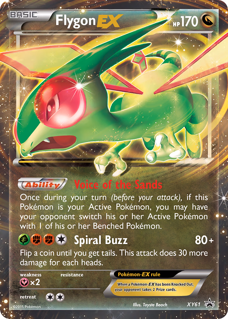 Flygon-EX Pokemon card (XY61, XY Black Star Promos)