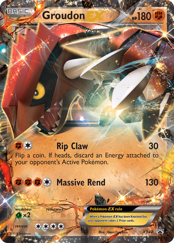 Groudon-EX Pokemon card (XY42, XY Black Star Promos)