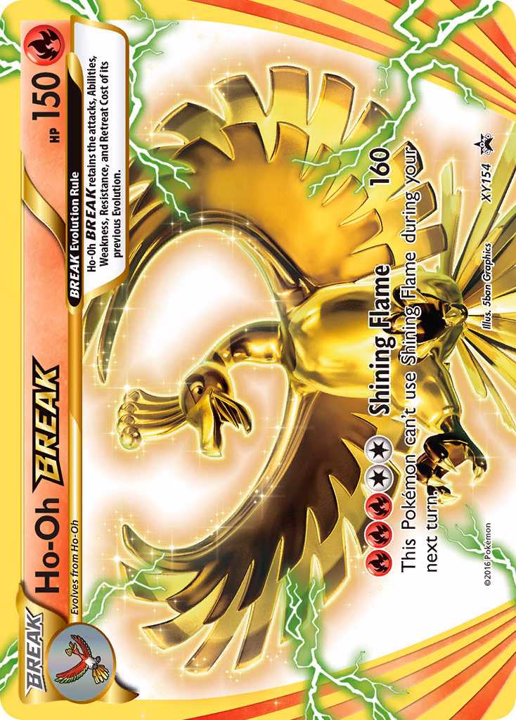 Ho-Oh BREAK Pokemon card (XY154, XY Black Star Promos)