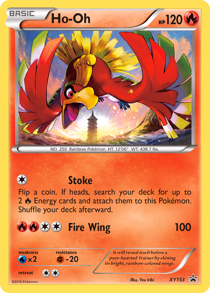 Ho-Oh Pokemon card (XY153, XY Black Star Promos)