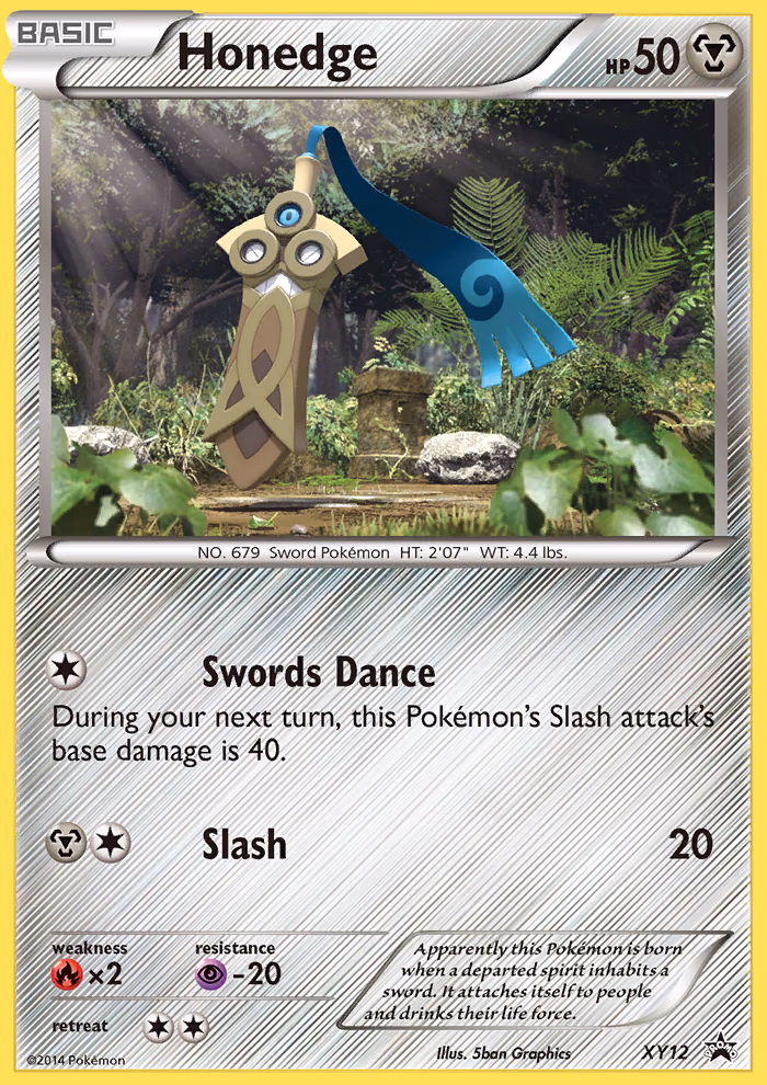 Honedge Pokemon card (XY12, XY Black Star Promos)