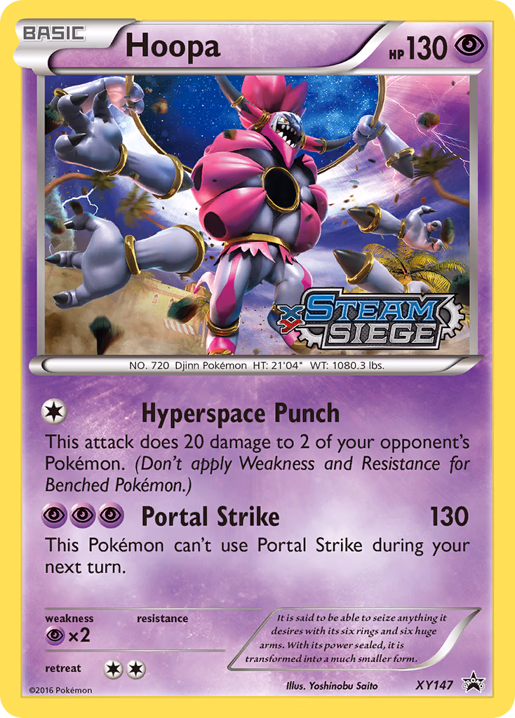 Hoopa Pokemon card (XY147, XY Black Star Promos)