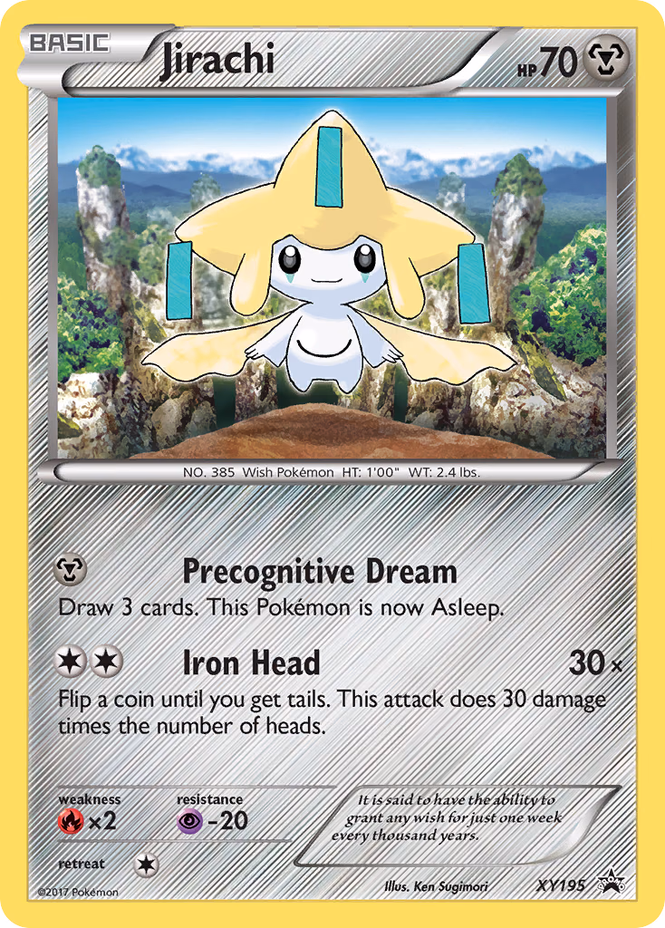 Jirachi Pokemon card (XY195, XY Black Star Promos)