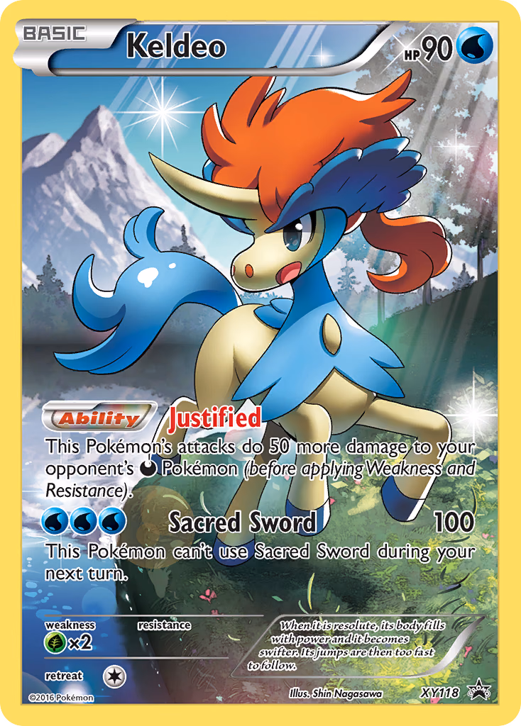 Keldeo Pokemon card (XY118, XY Black Star Promos)