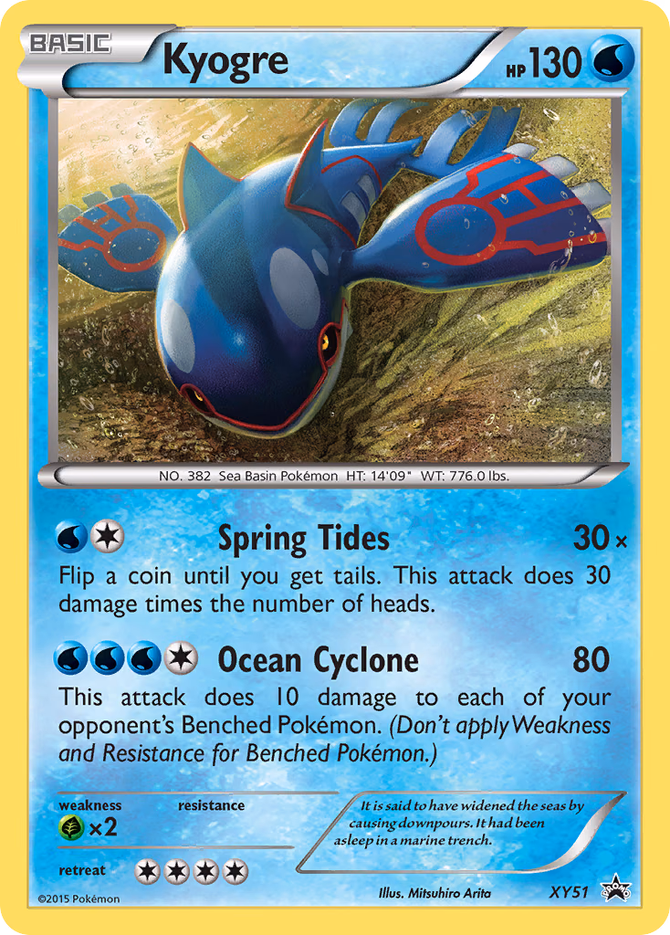 Kyogre Pokemon card (XY51, XY Black Star Promos)