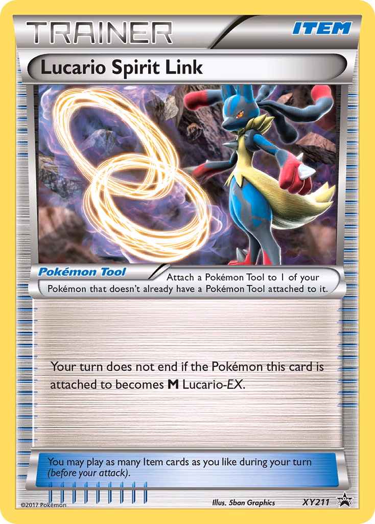 Lucario Spirit Link Pokemon card (XY211, XY Black Star Promos)