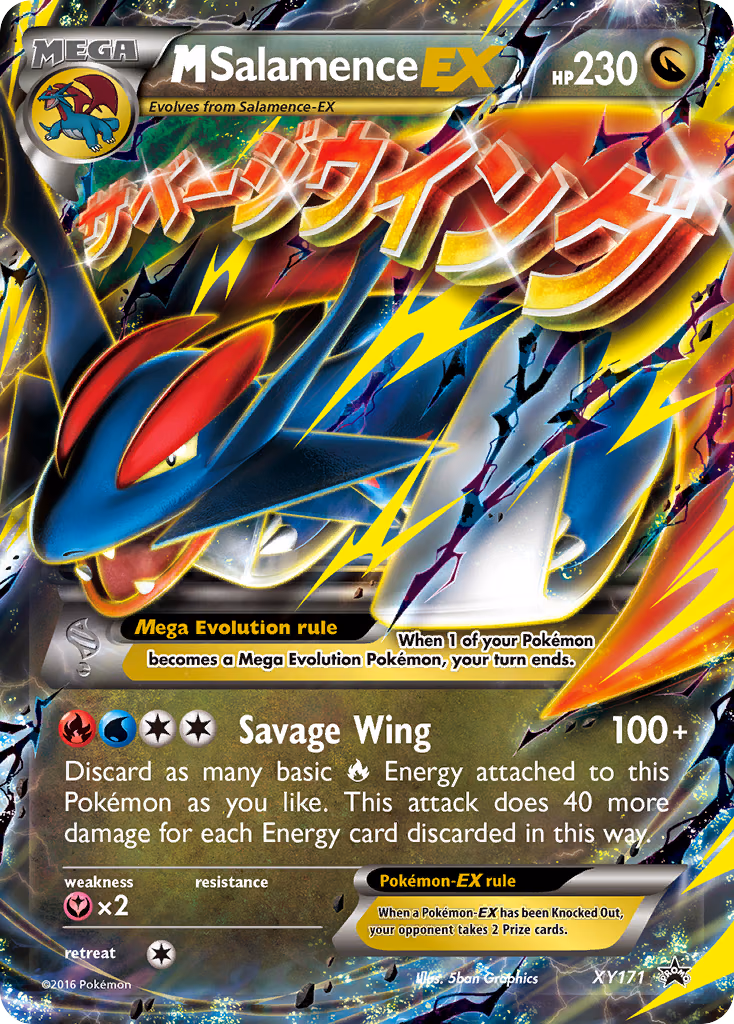 M Salamence-EX Pokemon card (XY171, XY Black Star Promos)