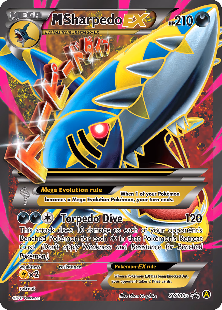 M Sharpedo-EX Pokemon card (XY200a, XY Black Star Promos)