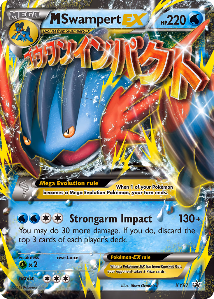 M Swampert-EX Pokemon card (XY87, XY Black Star Promos)