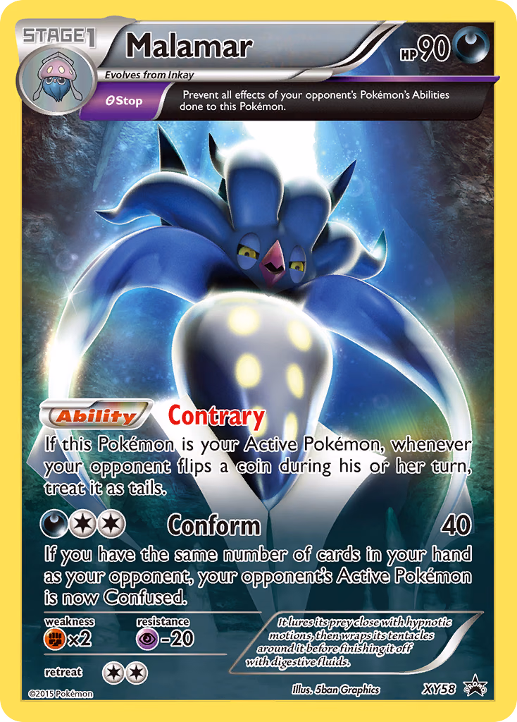 Malamar Pokemon card (XY58, XY Black Star Promos)