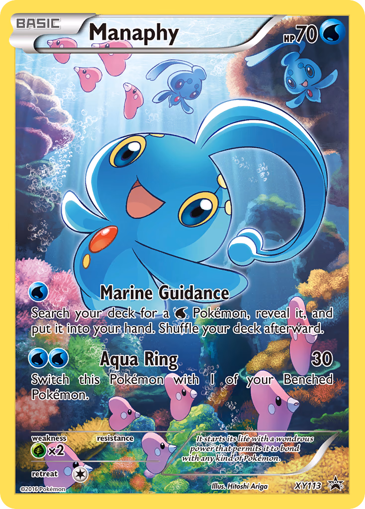 Manaphy Pokemon card (XY113, XY Black Star Promos)