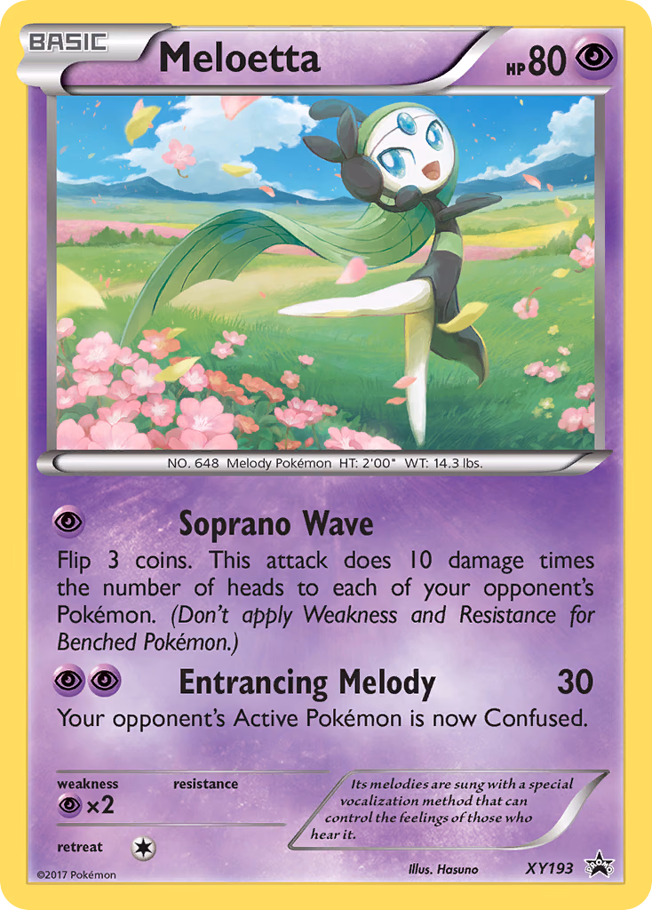 Meloetta Pokemon card (XY193, XY Black Star Promos)