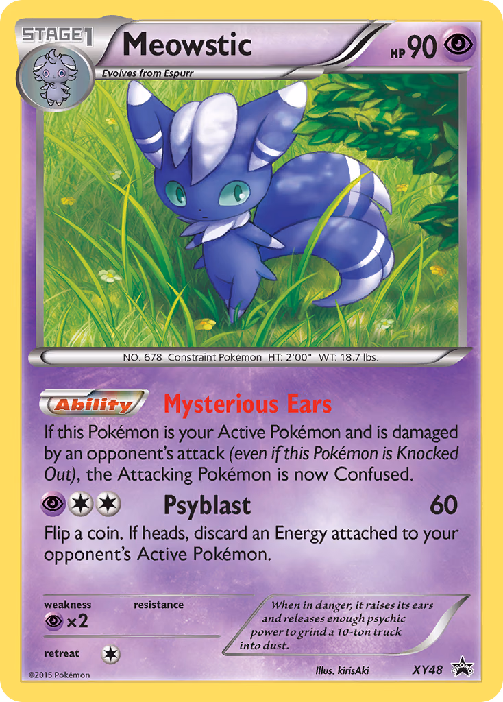Meowstic Pokemon card (XY48, XY Black Star Promos)