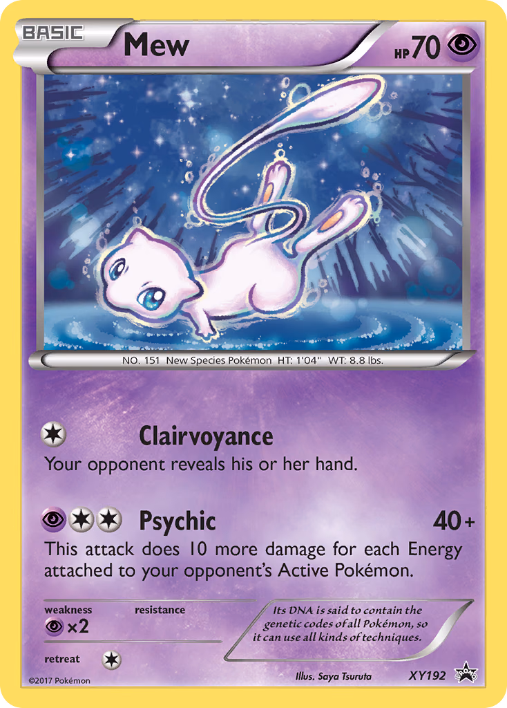 Mew Pokemon card (XY192, XY Black Star Promos)