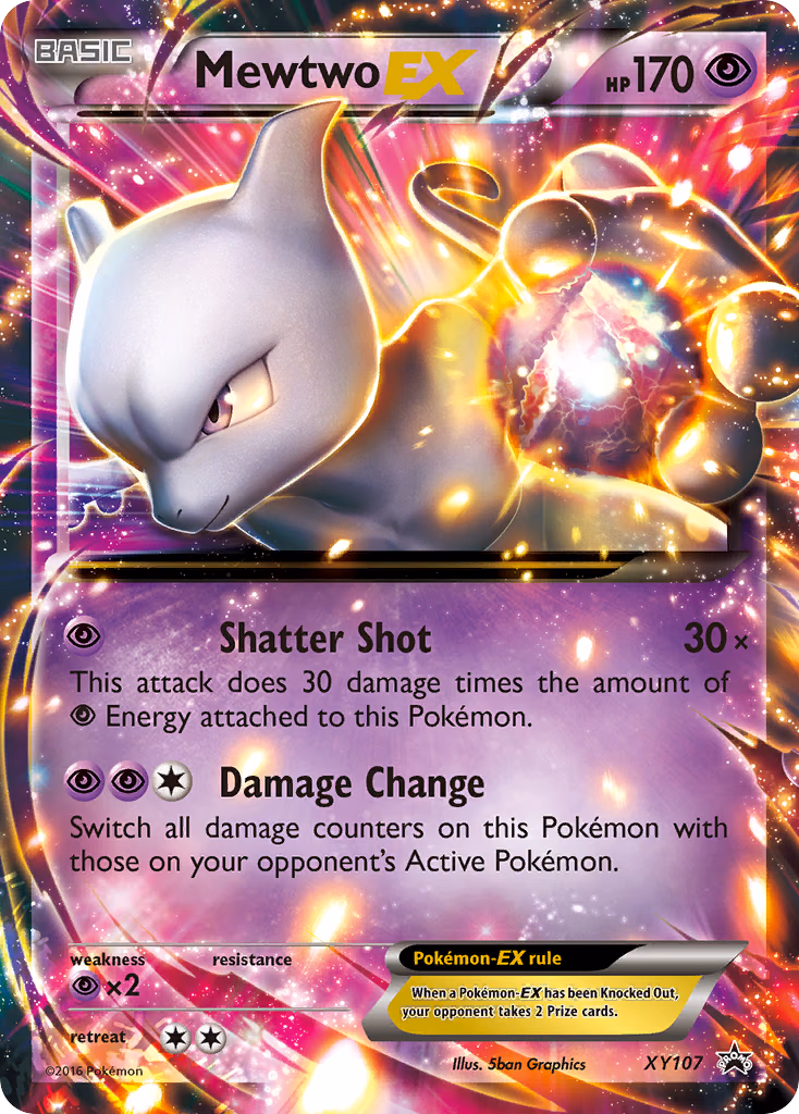 Mewtwo-EX Pokemon card (XY107, XY Black Star Promos)
