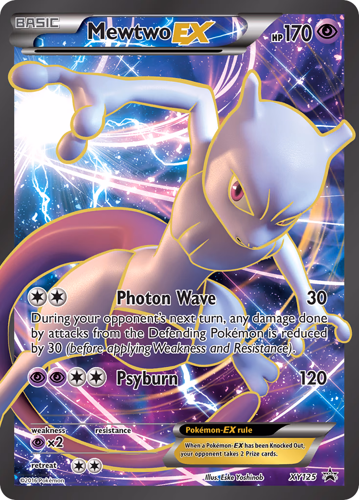 Mewtwo-EX Pokemon card (XY125, XY Black Star Promos)