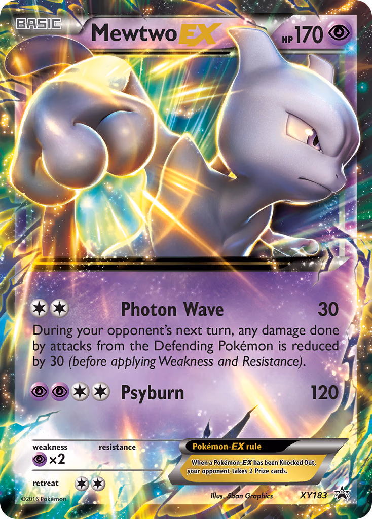 Mewtwo-EX Pokemon card (XY183, XY Black Star Promos)