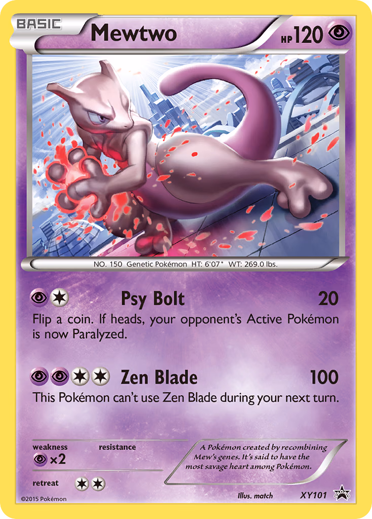 Mewtwo Pokemon card (XY101, XY Black Star Promos)