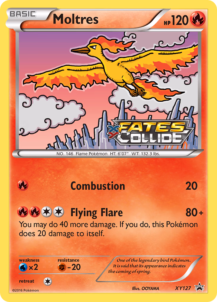 Moltres Pokemon card (XY127, XY Black Star Promos)