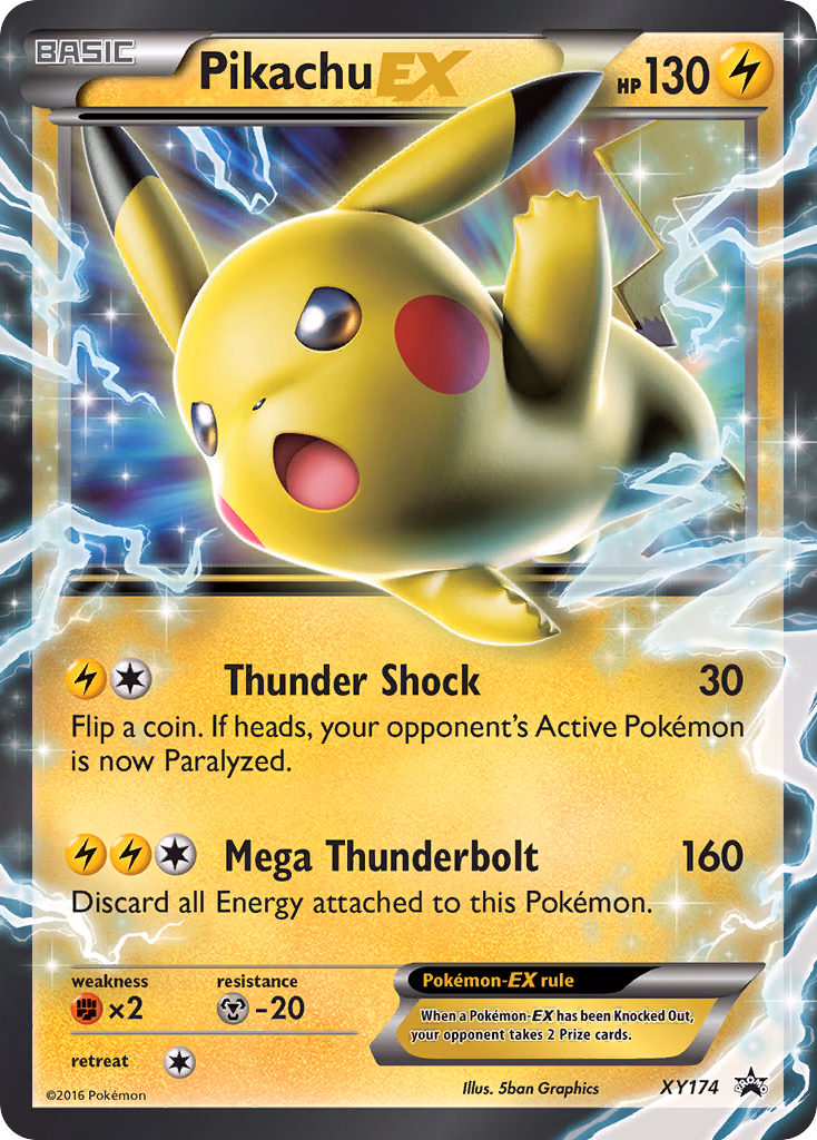 Pikachu-EX Pokemon card (XY174, XY Black Star Promos)